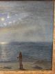 19thc Antique Victorian Shipwreck Dead Lady Wreckage Moonlit Beach Oil Painting Other Maritime Antiques photo 3