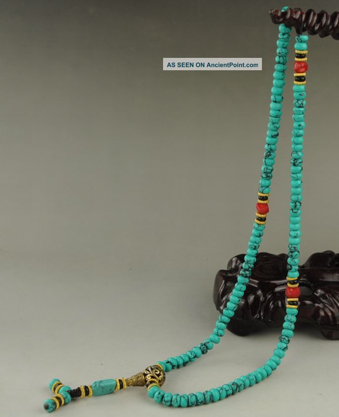 Vintage Chinese Turquoise Graduated Necklace Qe39 Necklaces & Pendants photo