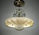 Vintage Art Deco Beige Sunflower Shade Ceiling Lamp Light Fixture Chandelier Chandeliers, Fixtures, Sconces photo 1
