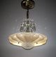 Vintage Art Deco Beige Sunflower Shade Ceiling Lamp Light Fixture Chandelier Chandeliers, Fixtures, Sconces photo 4