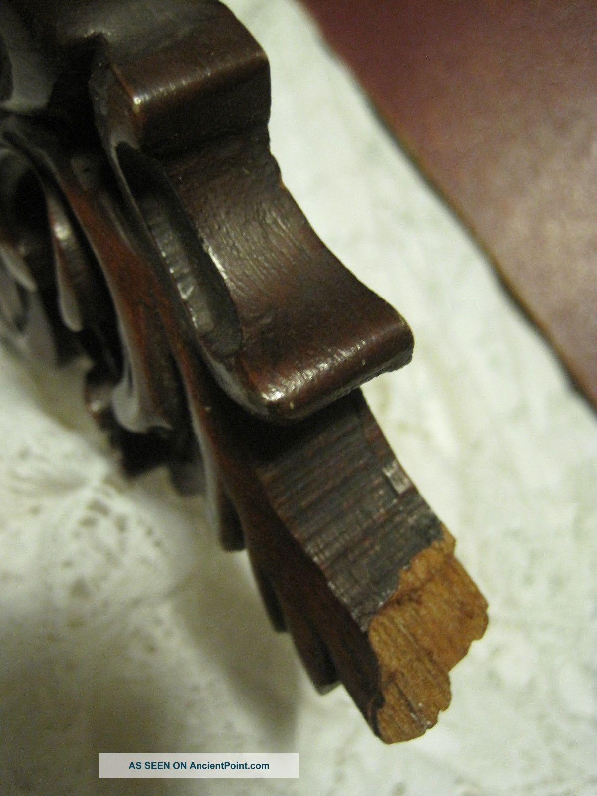 Vintage Walnut? Acanthus Leaf Wall Shelf/corbel - Defect Other Antique Woodenware photo