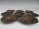 Japanese Old Copper Tea Cup Tray Chataku 8set W/box/ Relief/ Phoenix/ 2904 Other Japanese Antiques photo 6