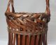 D857: Japanese Bamboo Knitting Basket By Greatest Chikuunsai Tanabe Vases photo 2