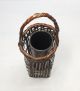 D857: Japanese Bamboo Knitting Basket By Greatest Chikuunsai Tanabe Vases photo 4
