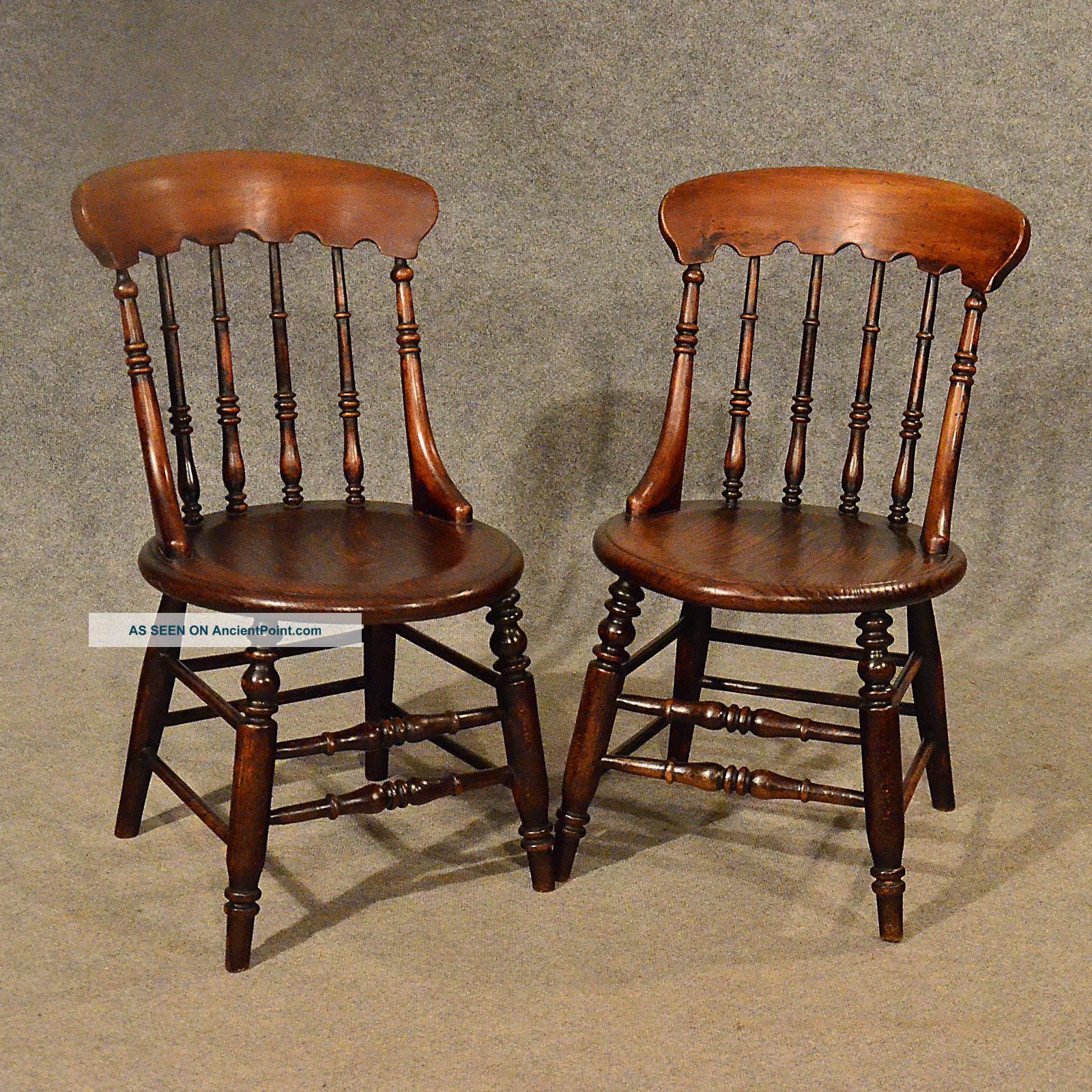 Antique Elm Windsor Chairs Top Quality English Victorian Kitchen C1870 1800-1899 photo