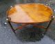 Antique Butlers Table Inlaid Maple Removable Rimmed Tray W\ Ornate Folding Stand 1800-1899 photo 8