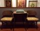 Rare Mid Century Drop Leaf Formica Faux Wood Dining Table 2 Chairs Vintage Cool Post-1950 photo 1