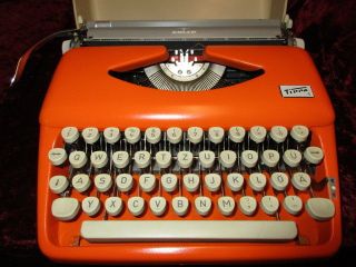 Rare 1972 Jaffa Orange Adler Tippa 1 Typewriter Classic Font Panton Era 70`s photo