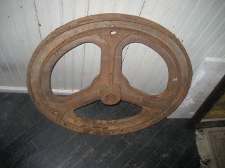Large Vintage Cast Iron Metal Pulley Gear Wheel 27 