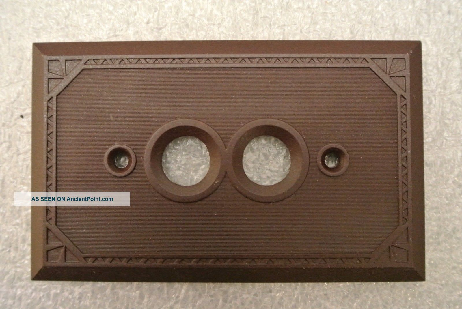 2 Antique Monowatt Brown Bakelite Push Button Switch Cover Plate Vtg
