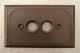 2 Antique Monowatt Brown Bakelite Push Button Switch Cover Plate Vtg Art Deco Switch Plates & Outlet Covers photo 2