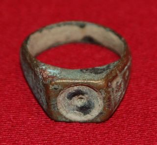 Medieval Bronze Alloy Ring - Circa 1350 - 1450 Ad photo