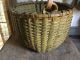 Early Antique Swing Handle Gathering Basket Mustard Paint Aafa 19th C Primitives photo 6