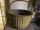 Early Antique Swing Handle Gathering Basket Mustard Paint Aafa 19th C Primitives photo 7