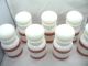8 Vintage Milk Glass Apothecary Pharmacy Spice Jars Made In Belgium Red & White Bottles & Jars photo 3