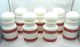 8 Vintage Milk Glass Apothecary Pharmacy Spice Jars Made In Belgium Red & White Bottles & Jars photo 8