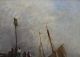 Antique 1880 Fred Airy O/c Oil Painting British Fishing Boat & Docks Gilt Frame Other Maritime Antiques photo 3