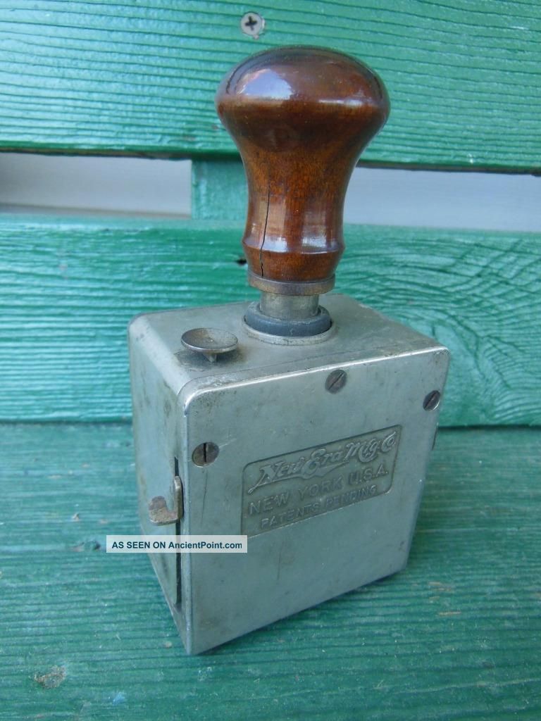 Antique Era Mfg Co.  Mechanical Check Writer Printing Machine Businessman Cash Register, Adding Machines photo