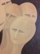 The Silent Majority - Circa 1970 Mid - Century Modernist Painting - Of Aliens ? Mid-Century Modernism photo 2