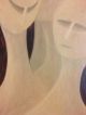 The Silent Majority - Circa 1970 Mid - Century Modernist Painting - Of Aliens ? Mid-Century Modernism photo 4