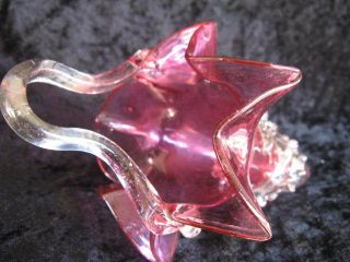 Stunning Victorian Cranberry Glass Hanging Horn Trumpet 4 Epergne Spares Listed photo