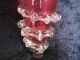 Stunning Victorian Cranberry Glass Hanging Horn Trumpet 4 Epergne Spares Listed Other Antique Glass photo 1