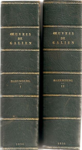 Rare Galen Medicine Anatomy Xix Century First Edition Daremberg photo