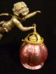 Fabulous Victorian Cherub Wall Sconce Lamp W/ Ruby Art Glass Shade - Circa 1880 Lamps photo 2