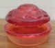 Awesome,  Vintage 1940 ' S Red Amberina,  Apothacary Jar,  With Ground Glass Lid - Vgc Bottles & Jars photo 4