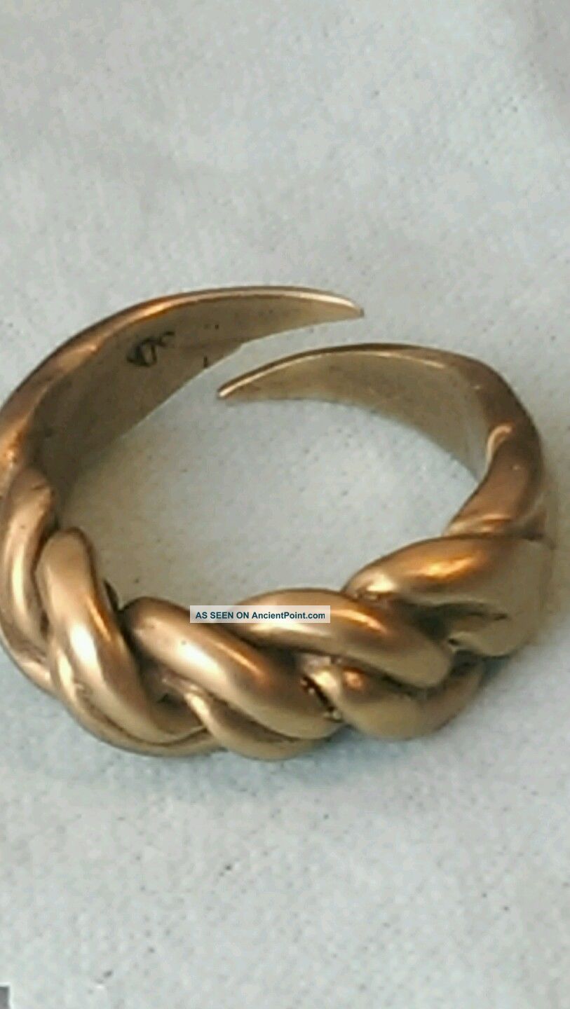 Ancient Viking Twisted Bronze Ring Huge Roman photo