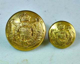 British 1901 - 1952 Kc Carriage Footman Royal Household Buttons 25/17mm photo