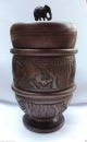 Magnificent African Wood Urn With Cover Decorated. Other African Antiques photo 1
