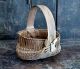 Antique 19th Century Hand Woven Miniature Buttock Basket Primitives photo 2