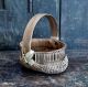 Antique 19th Century Hand Woven Miniature Buttock Basket Primitives photo 3