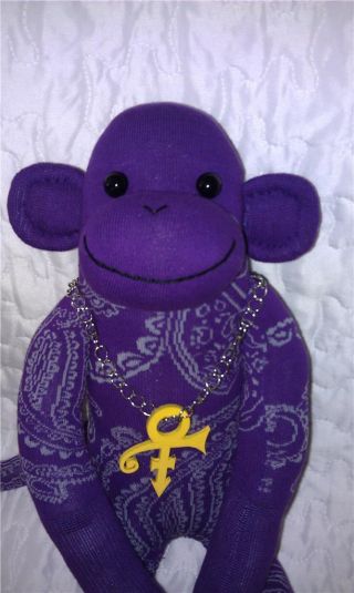 Prince Purple Rain Paisley Sock Monkey Doll photo