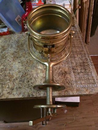 Solid Brass Cabin Mounted Boat Spotlight,  Vintage Marine Collectible photo