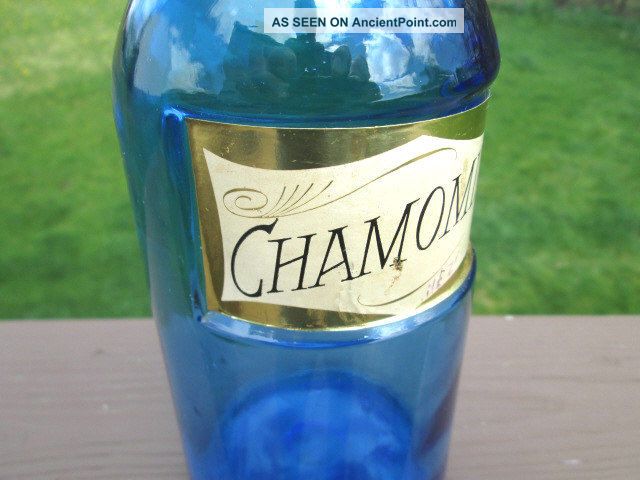 Antique Cobalt Blue Apothecary Jar – Chamomila - Homeopathic Remedy Bottles & Jars photo