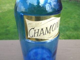 Antique Cobalt Blue Apothecary Jar – Chamomila - Homeopathic Remedy photo