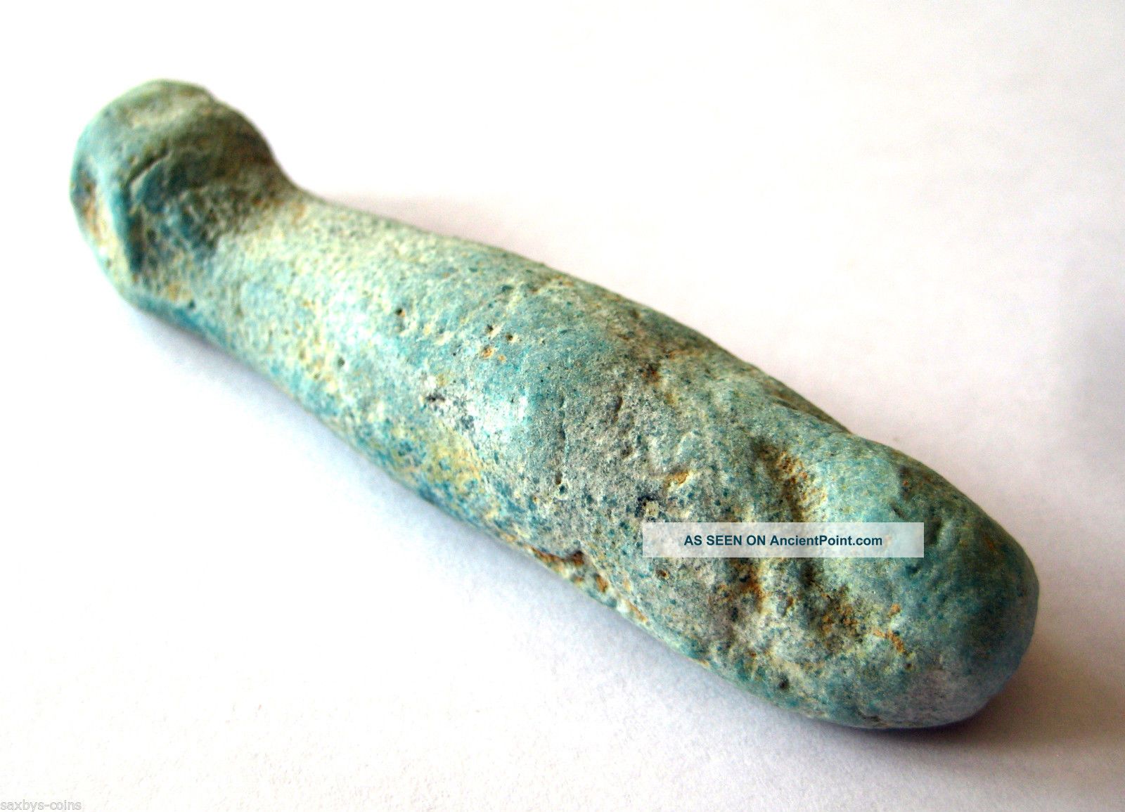 200 B.  C Large Ancient Egypt Ptolemaic Period Blue Faiance Ushabti Burial Statue Egyptian photo