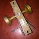 Antique Victorian Brass Ceylon Eastlake Lockset With Skeleton Key 10 Door Plates & Backplates photo 1