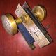 Antique Victorian Brass Ceylon Eastlake Lockset With Skeleton Key 10 Door Plates & Backplates photo 3