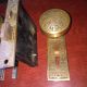 Antique Victorian Brass Ceylon Eastlake Lockset With Skeleton Key 10 Door Plates & Backplates photo 7