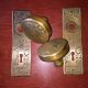 Antique Victorian Brass Ceylon Eastlake Lockset With Skeleton Key 10 Door Plates & Backplates photo 8