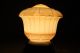 Vintage Brass Nutmeg Milk Glass Ceiling Light Fixture 3 
