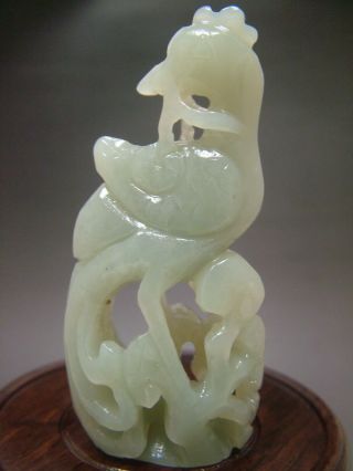 Antique Old Chinese Celadon Nephrite Sculpture Jade Statue Pendant Phoenix“12 photo