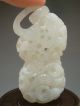 Antique Old Chinese Celadon Nephrite Sculpture White Jade Perfume Bag 114 Other Chinese Antiques photo 1