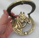 Lge Vintage Brass Door Knocker - Horse Head & Horseshoe Equestrian Theme England Door Bells & Knockers photo 1