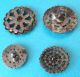 Antique Circa 1800,  4 Individually Riveted Cut Steel Pretty Openwork Buttons. Buttons photo 1