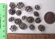 Metal Buttons Small Lacy Antique Steel Buttons photo 1