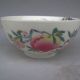 Chinese Colorful Porcelain Hand - Painted Bat & Peach Bowl W Yongzheng Mark Bowls photo 2